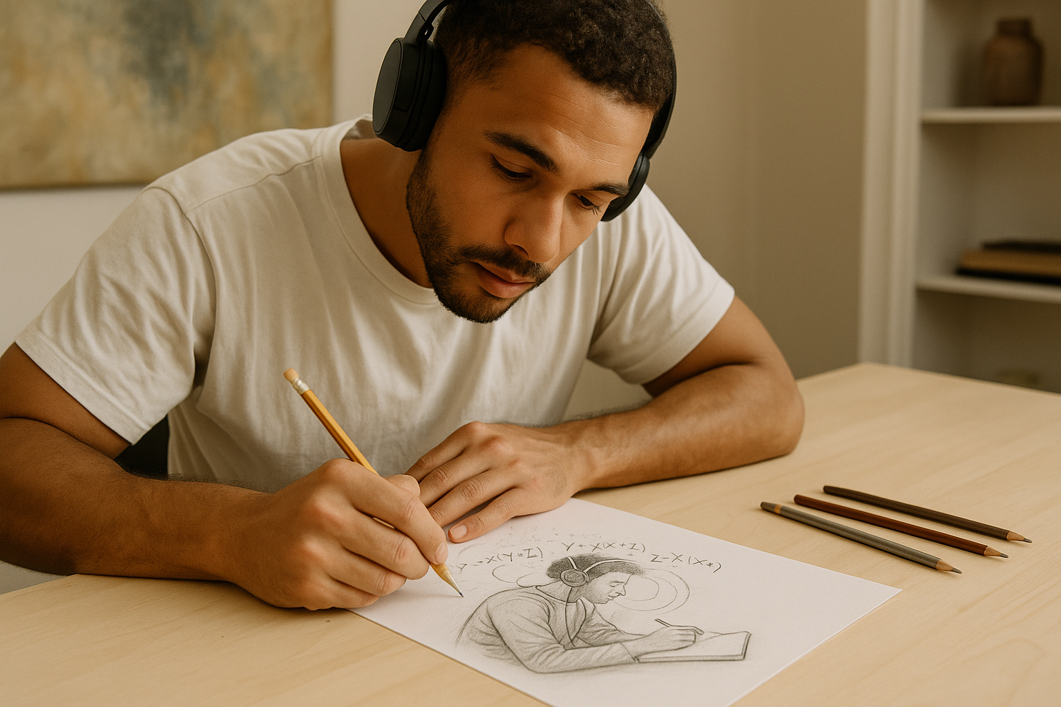 Artist sketching concept art