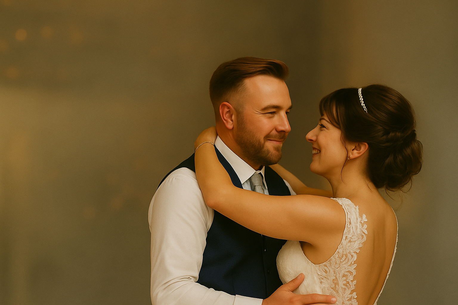 Couple dancing with guests